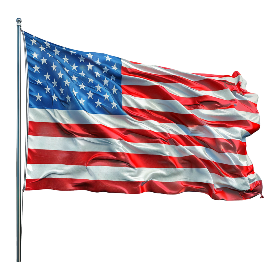 Waving flag isolated on transparent background png