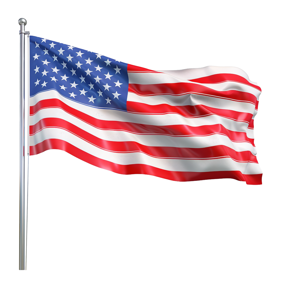Waving flag isolated on transparent background png