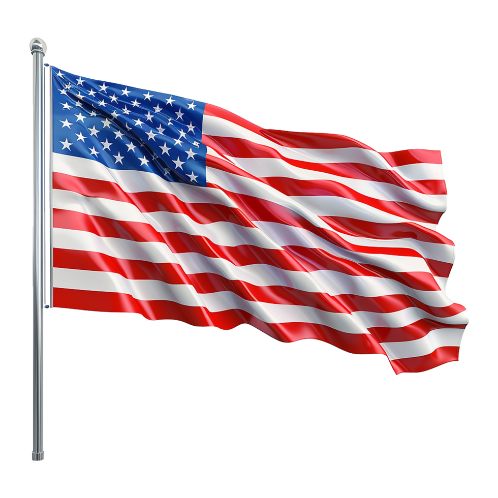 Waving flag isolated on transparent background png