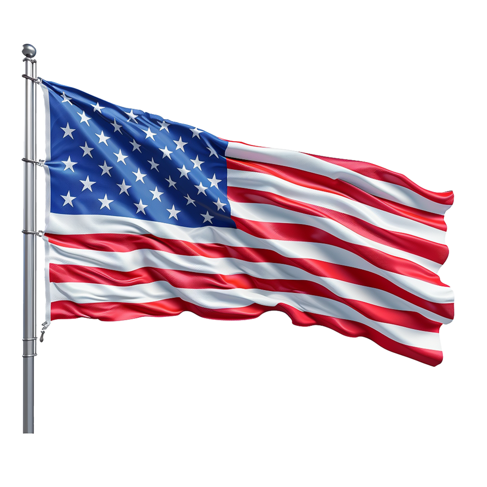 Waving flag isolated on transparent background png
