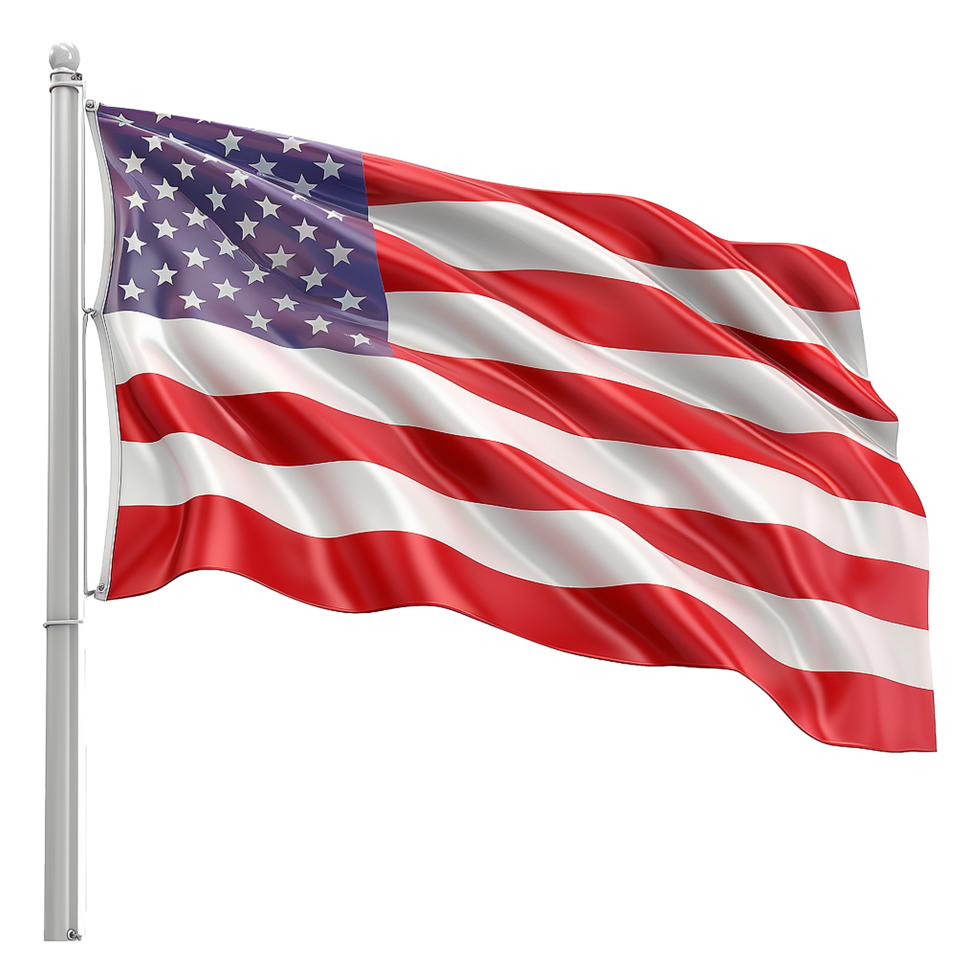 Waving flag isolated on transparent background png
