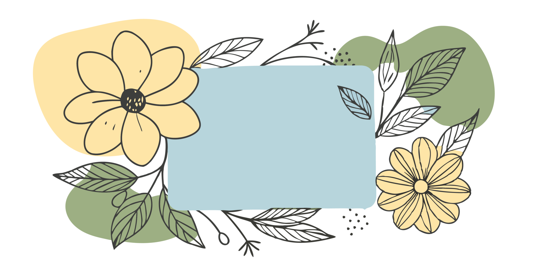 a flower frame with leaves and flowers on it png