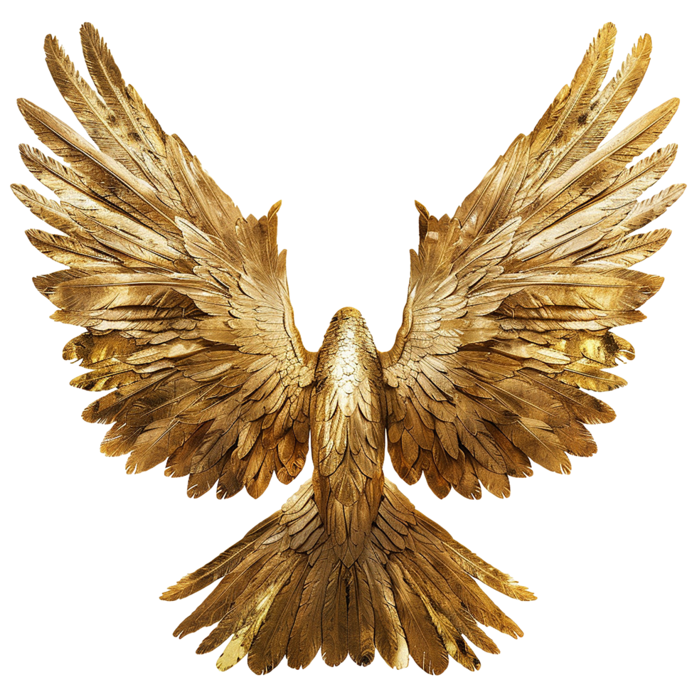 Golden wings isolated on transparent background png