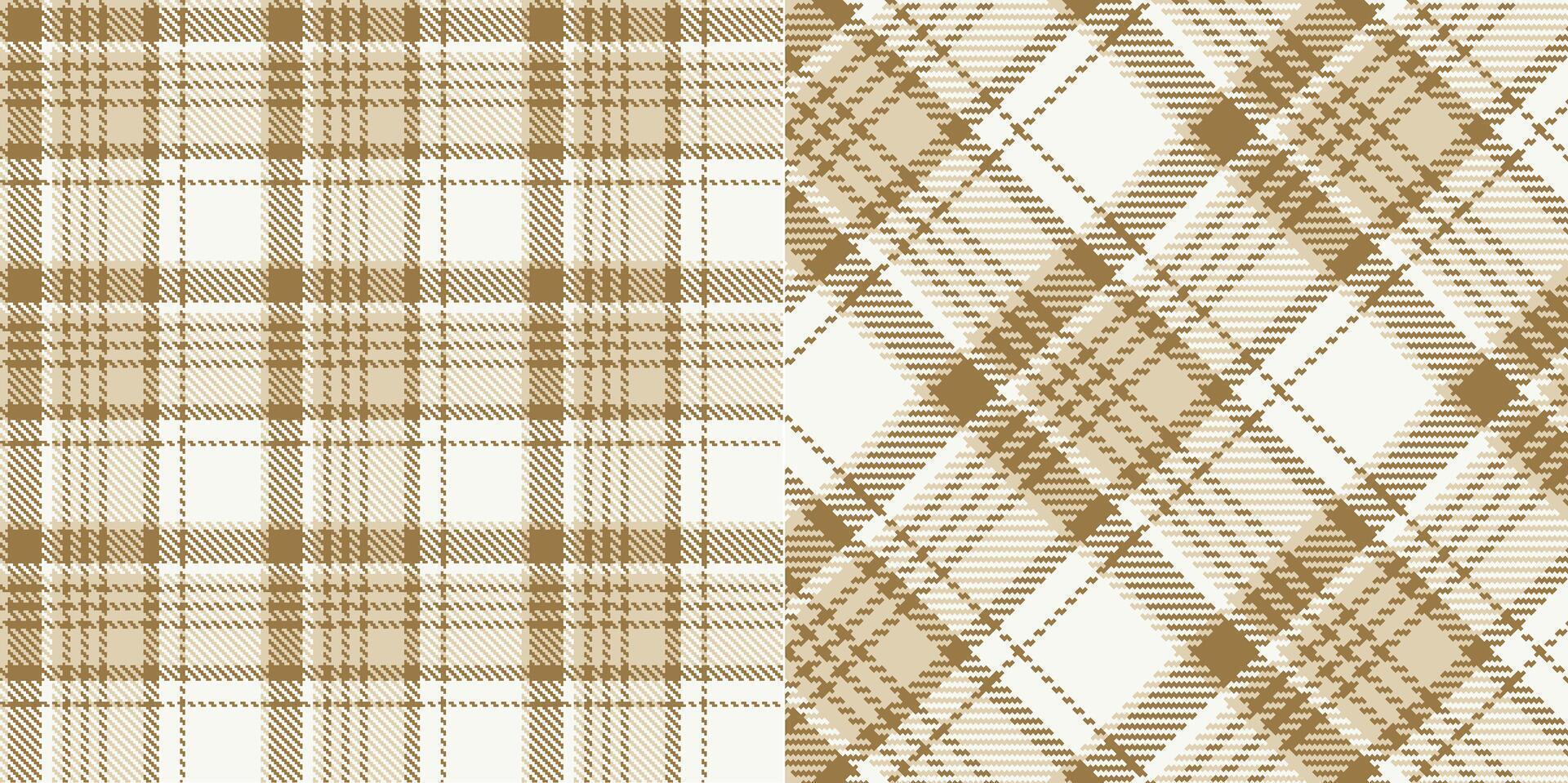 checkered pattern or plaid pattern in brown and white. Tartan, textured seamless twill for flannel shirts, duvet covers, other autumn winter textile mills. Format vector