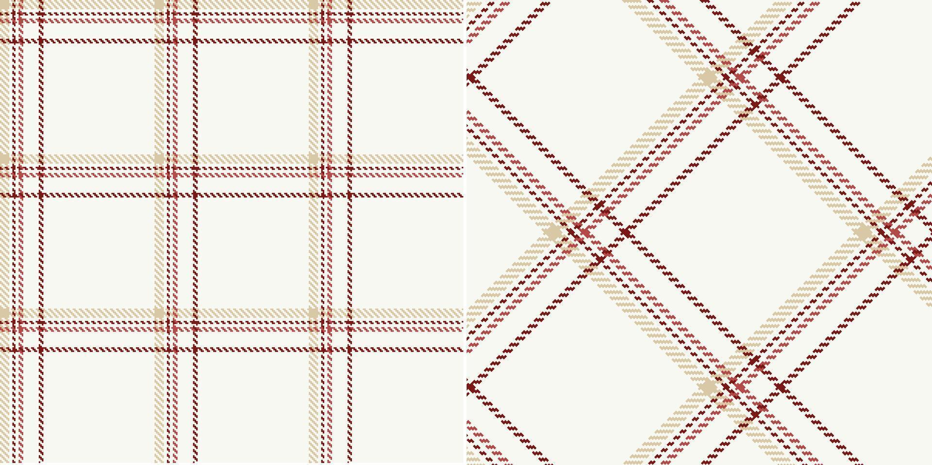checkered pattern or plaid pattern in brown and white. Tartan, textured seamless twill for flannel shirts, duvet covers, other autumn winter textile mills. Format vector