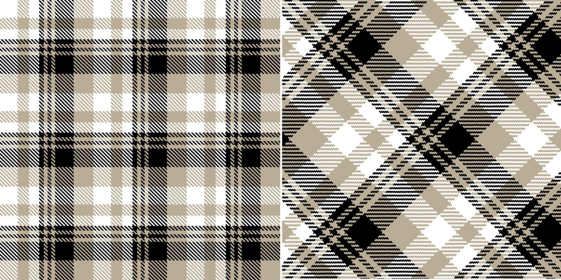 checkered pattern or plaid pattern in brown and white. Tartan, textured seamless twill for flannel shirts, duvet covers, other autumn winter textile mills. Format vector