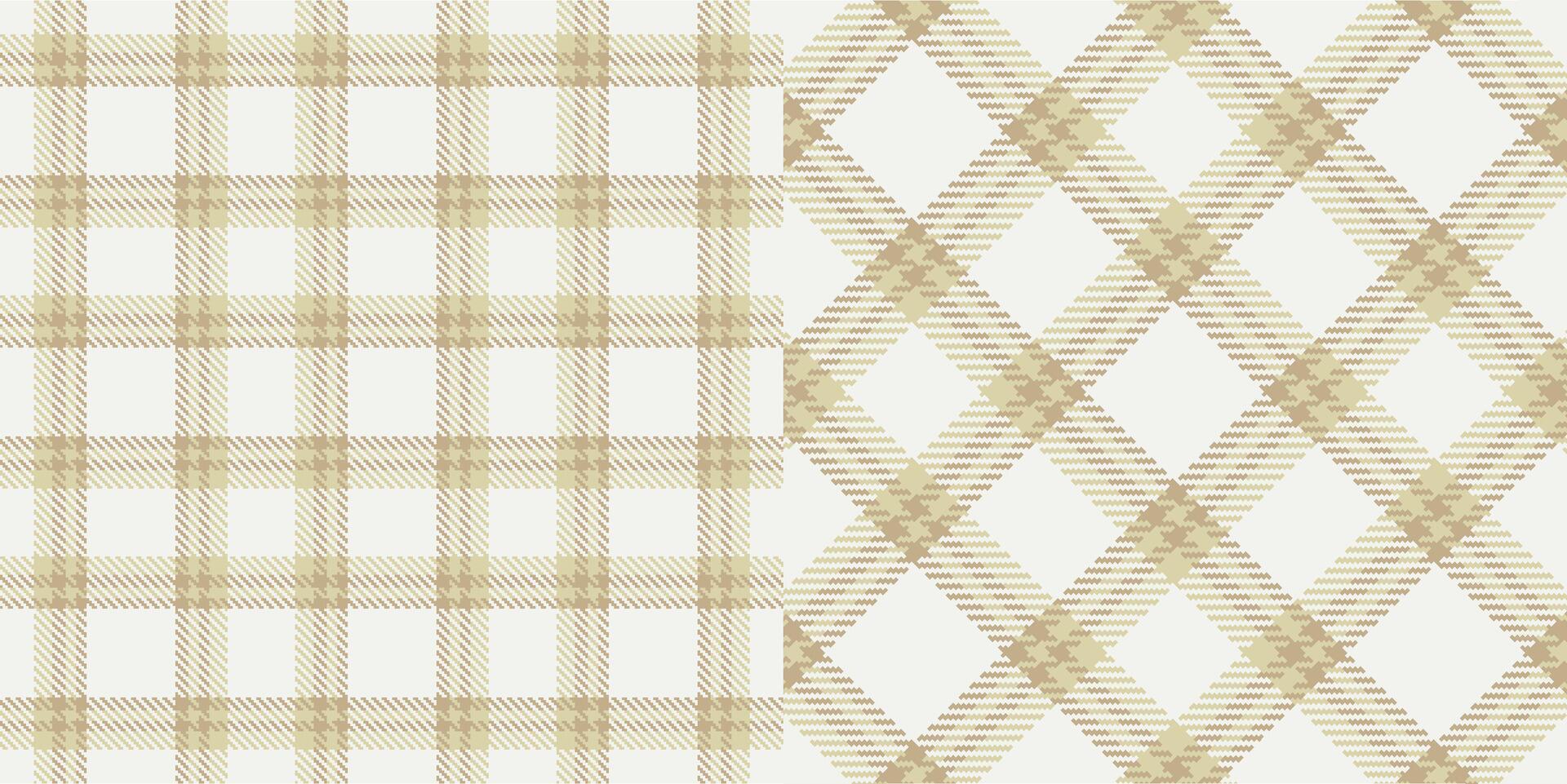 checkered pattern or plaid pattern in brown and white. Tartan, textured seamless twill for flannel shirts, duvet covers, other autumn winter textile mills. Format vector