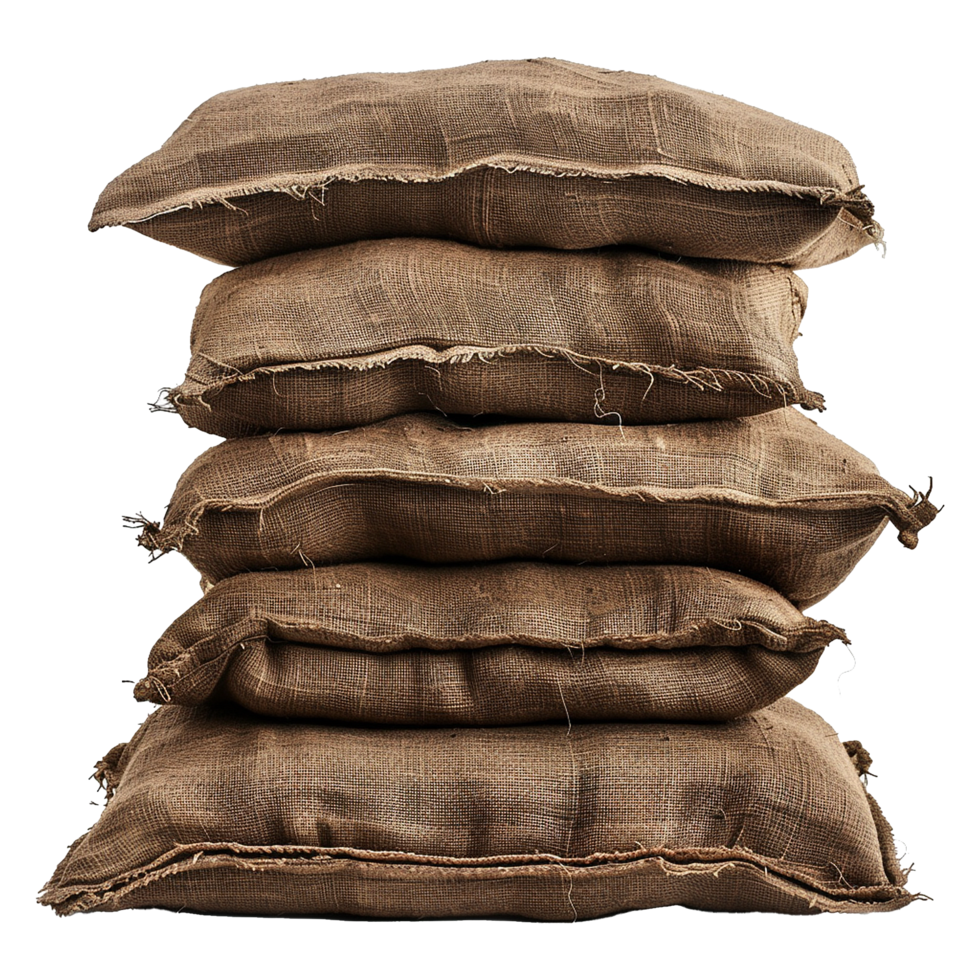 Military Barricade sandbag isolated on transparent background png