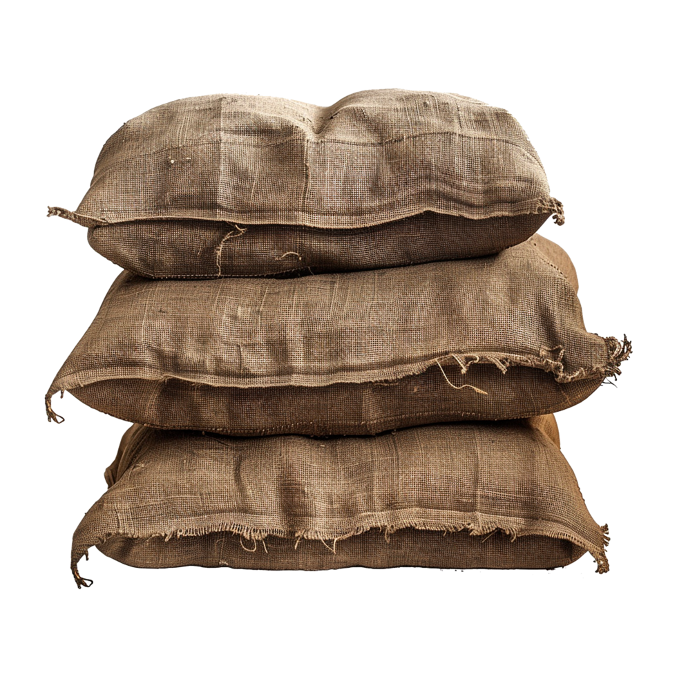 Military Barricade sandbag isolated on transparent background png
