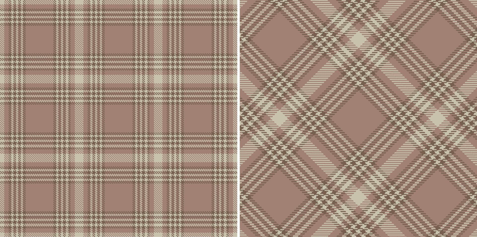 checkered pattern or plaid pattern in brown and white. Tartan, textured seamless twill for flannel shirts, duvet covers, other autumn winter textile mills. Format vector