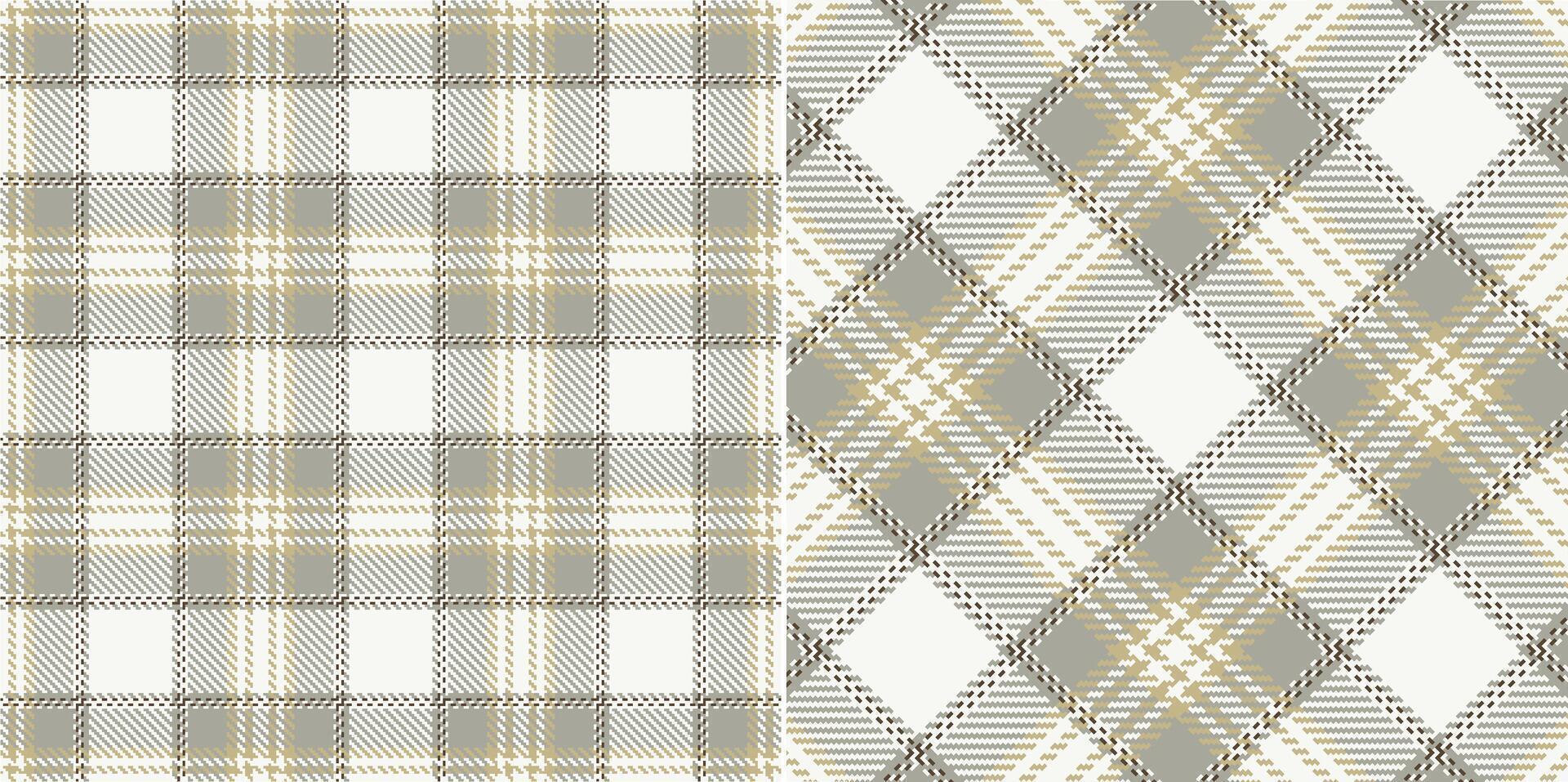 checkered pattern or plaid pattern in brown and white. Tartan, textured seamless twill for flannel shirts, duvet covers, other autumn winter textile mills. Format vector