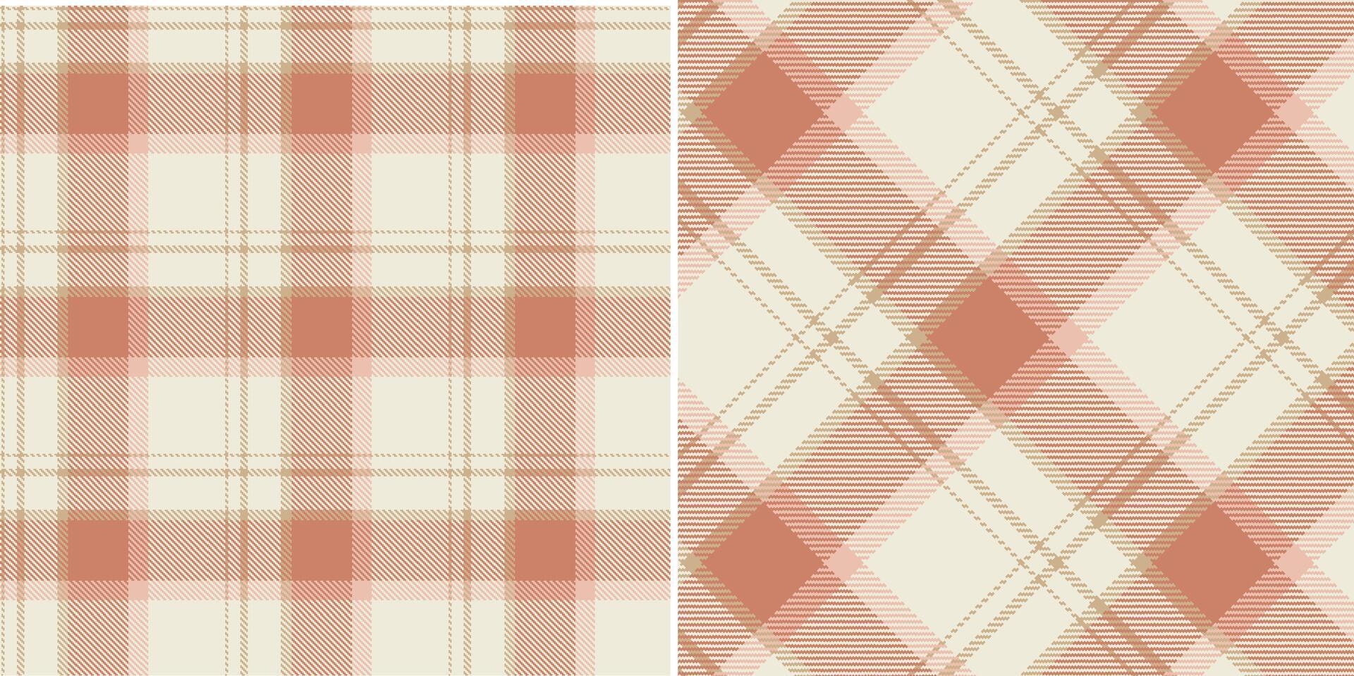 checkered pattern or plaid pattern in brown and white. Tartan, textured seamless twill for flannel shirts, duvet covers, other autumn winter textile mills. Format vector