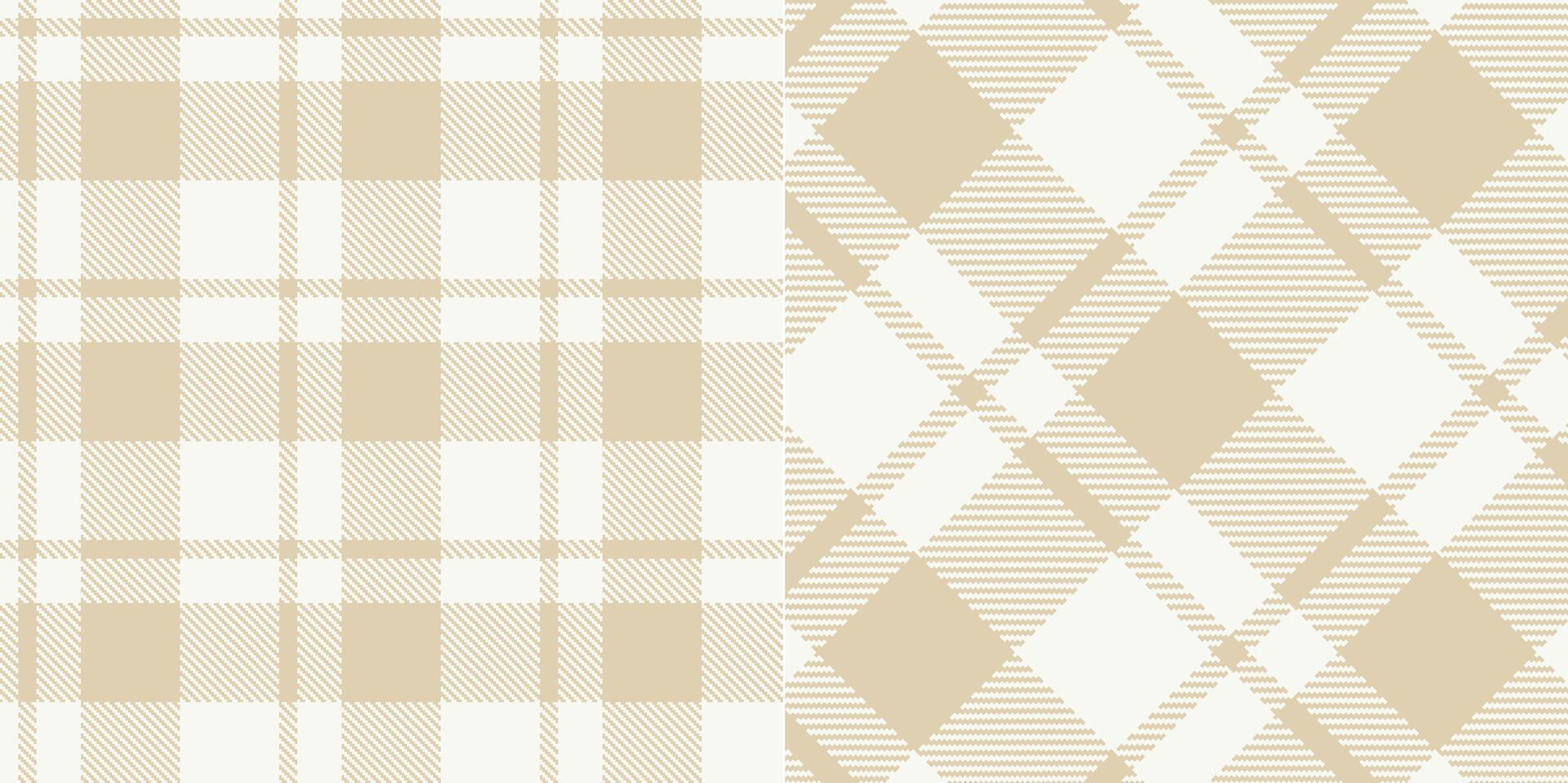 checkered pattern or plaid pattern in brown and white. Tartan, textured seamless twill for flannel shirts, duvet covers, other autumn winter textile mills. Format vector