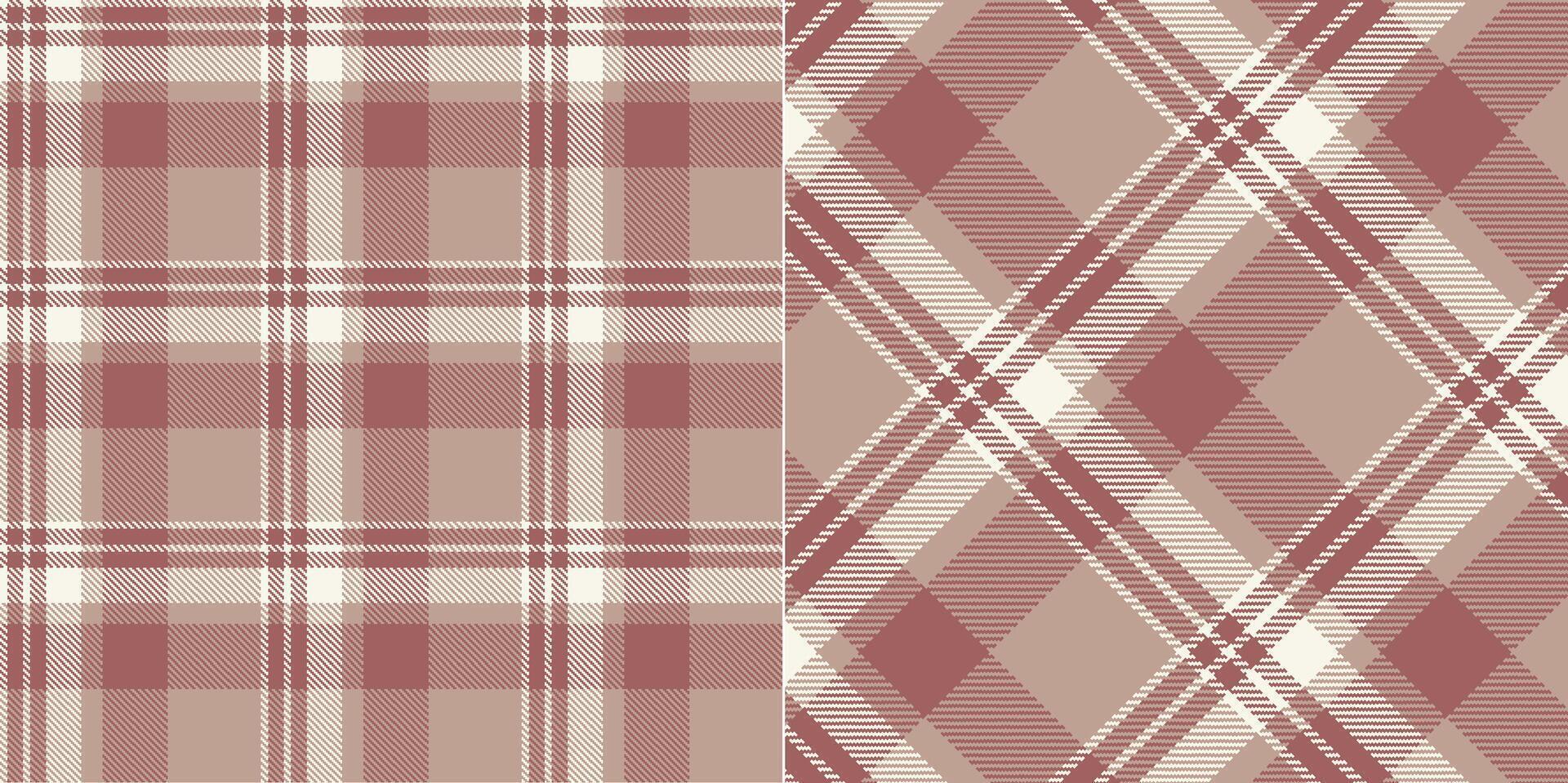 checkered pattern or plaid pattern in brown and white. Tartan, textured seamless twill for flannel shirts, duvet covers, other autumn winter textile mills. Format vector