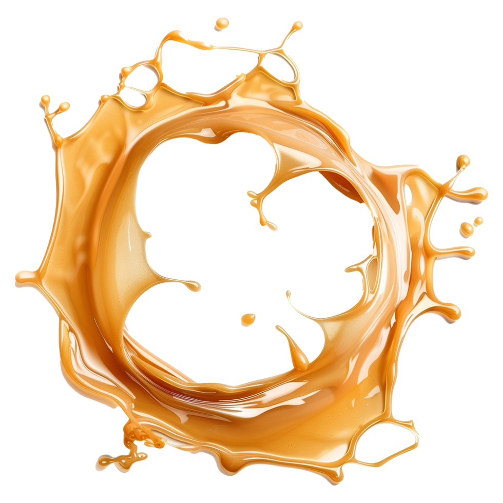 Caramel frame isolated on transparent background png