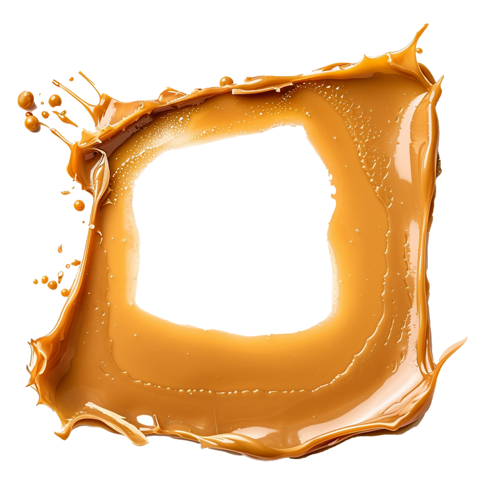 Caramel frame isolated on transparent background png