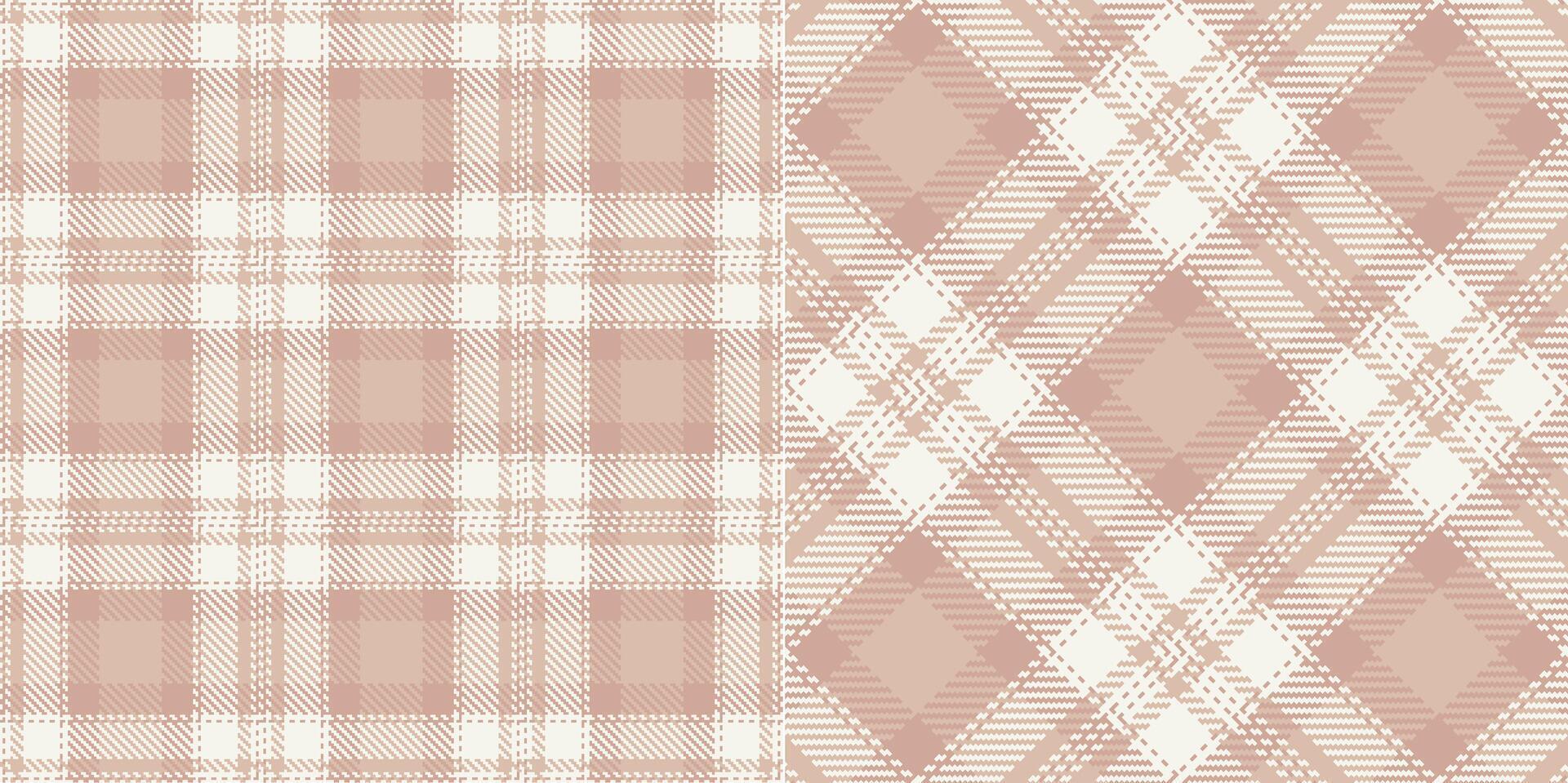 checkered pattern or plaid pattern in brown and white. Tartan, textured seamless twill for flannel shirts, duvet covers, other autumn winter textile mills. Format vector