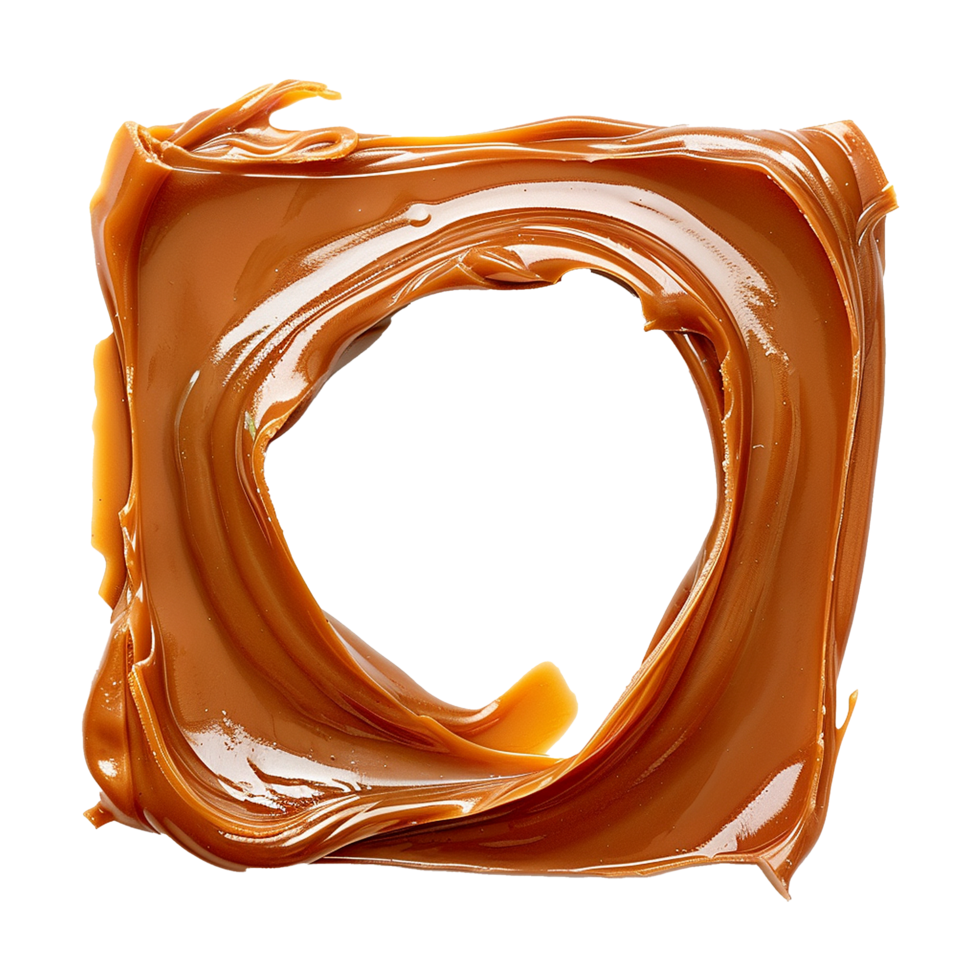 Caramel frame isolated on transparent background png