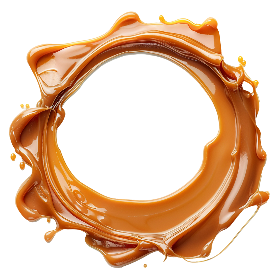 Caramel frame isolated on transparent background png