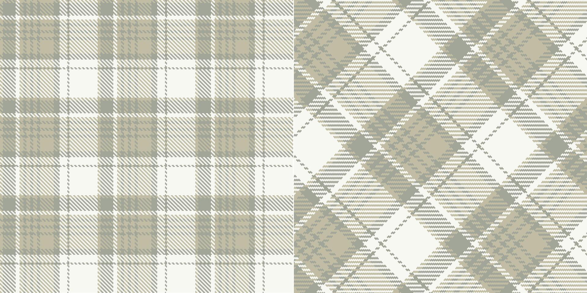 checkered pattern or plaid pattern in brown and white. Tartan, textured seamless twill for flannel shirts, duvet covers, other autumn winter textile mills. Format vector