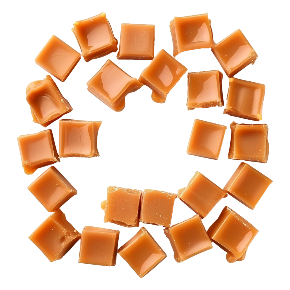 Caramel frame isolated on transparent background png