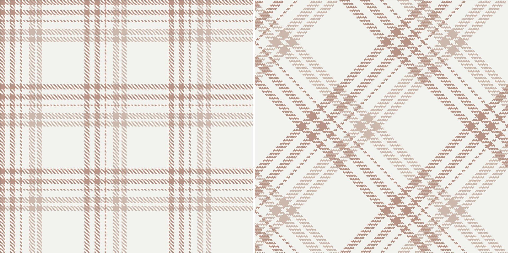 checkered pattern or plaid pattern in brown and white. Tartan, textured seamless twill for flannel shirts, duvet covers, other autumn winter textile mills. Format vector
