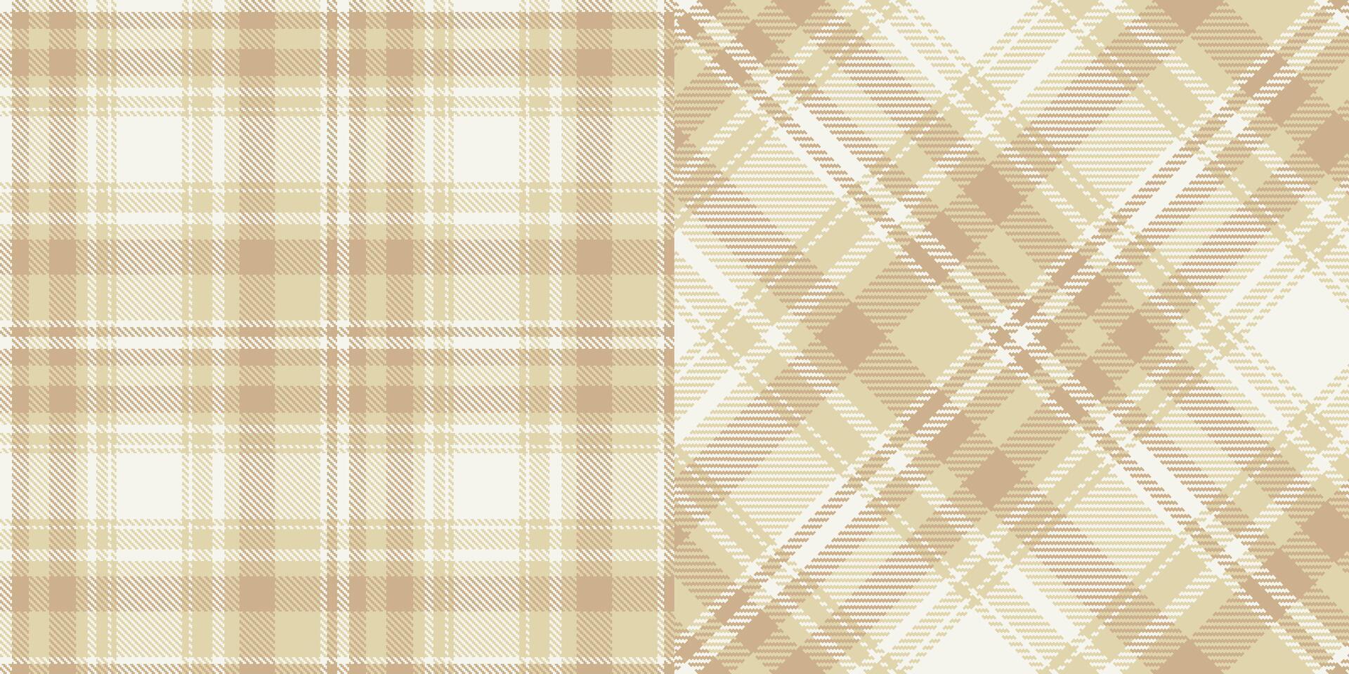checkered pattern or plaid pattern in brown and white. Tartan, textured seamless twill for flannel shirts, duvet covers, other autumn winter textile mills. Format vector