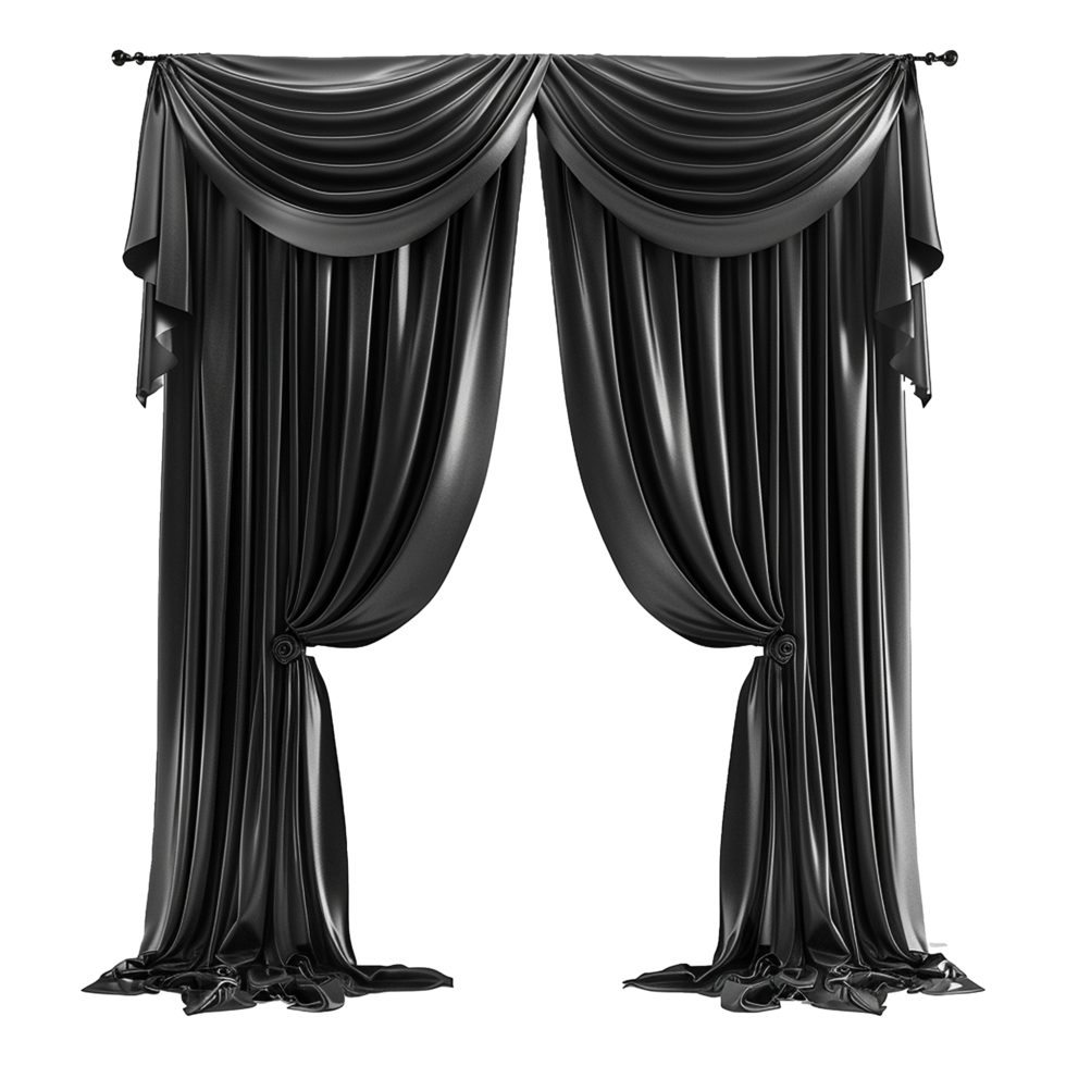 Black Wall Curtains on Transparent background png
