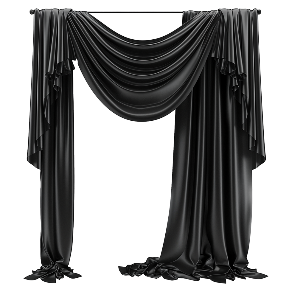 Black Wall Curtains on Transparent background png