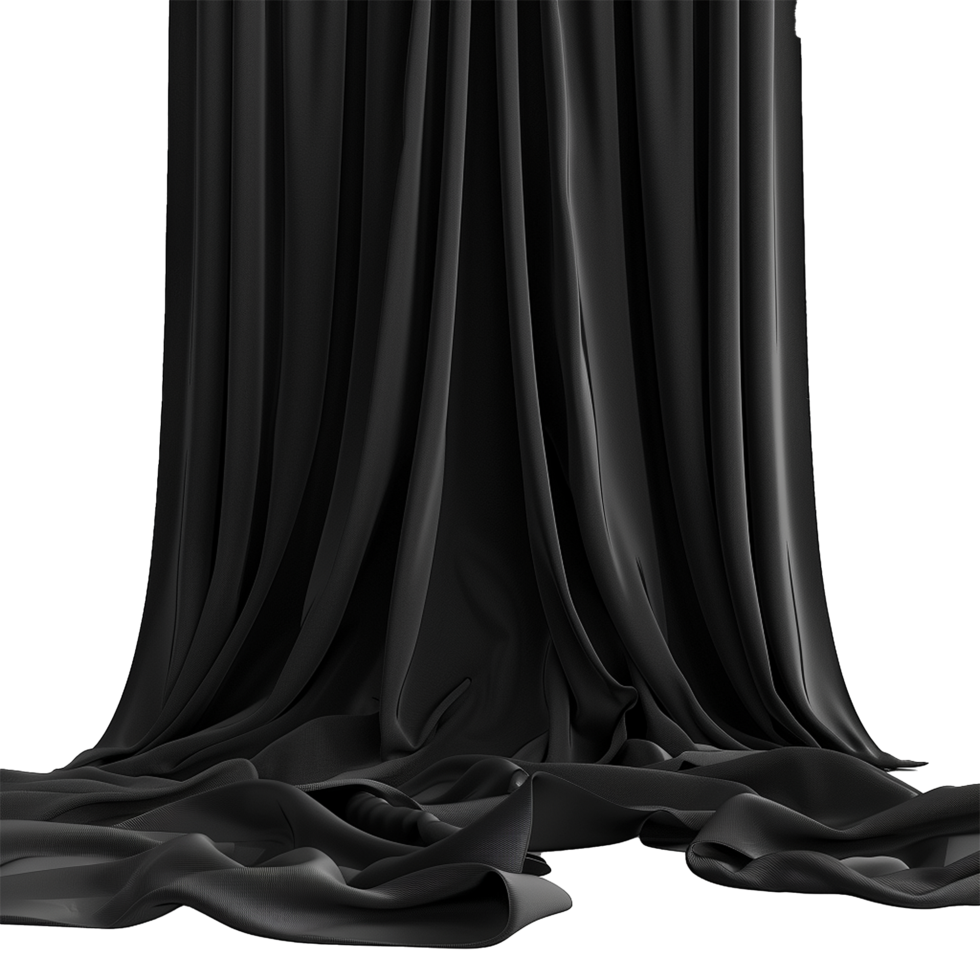 Black Wall Curtains on Transparent background png