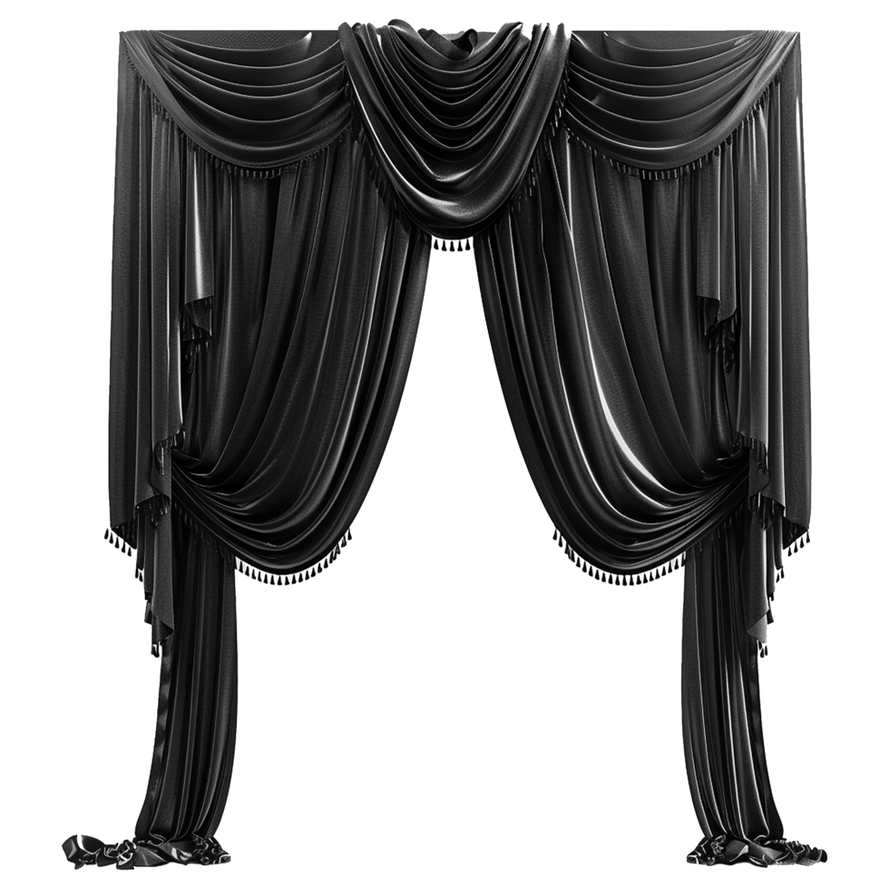 Black Wall Curtains on Transparent background png