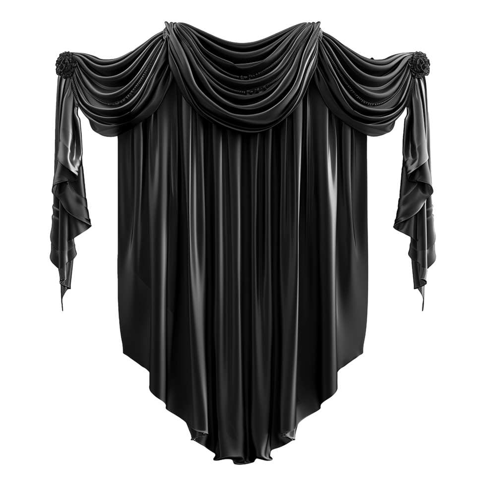 Black Wall Curtains on Transparent background png
