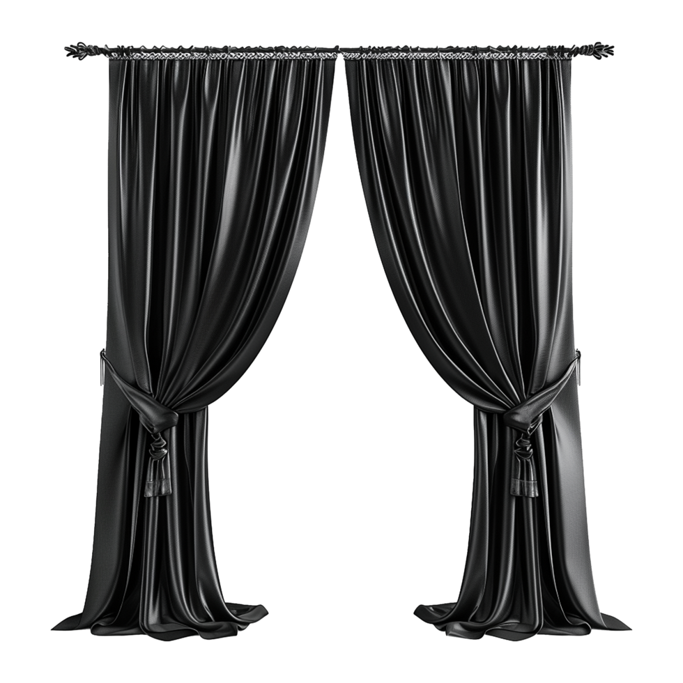 Black Wall Curtains on Transparent background png