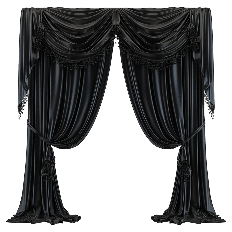 Black Wall Curtains on Transparent background png