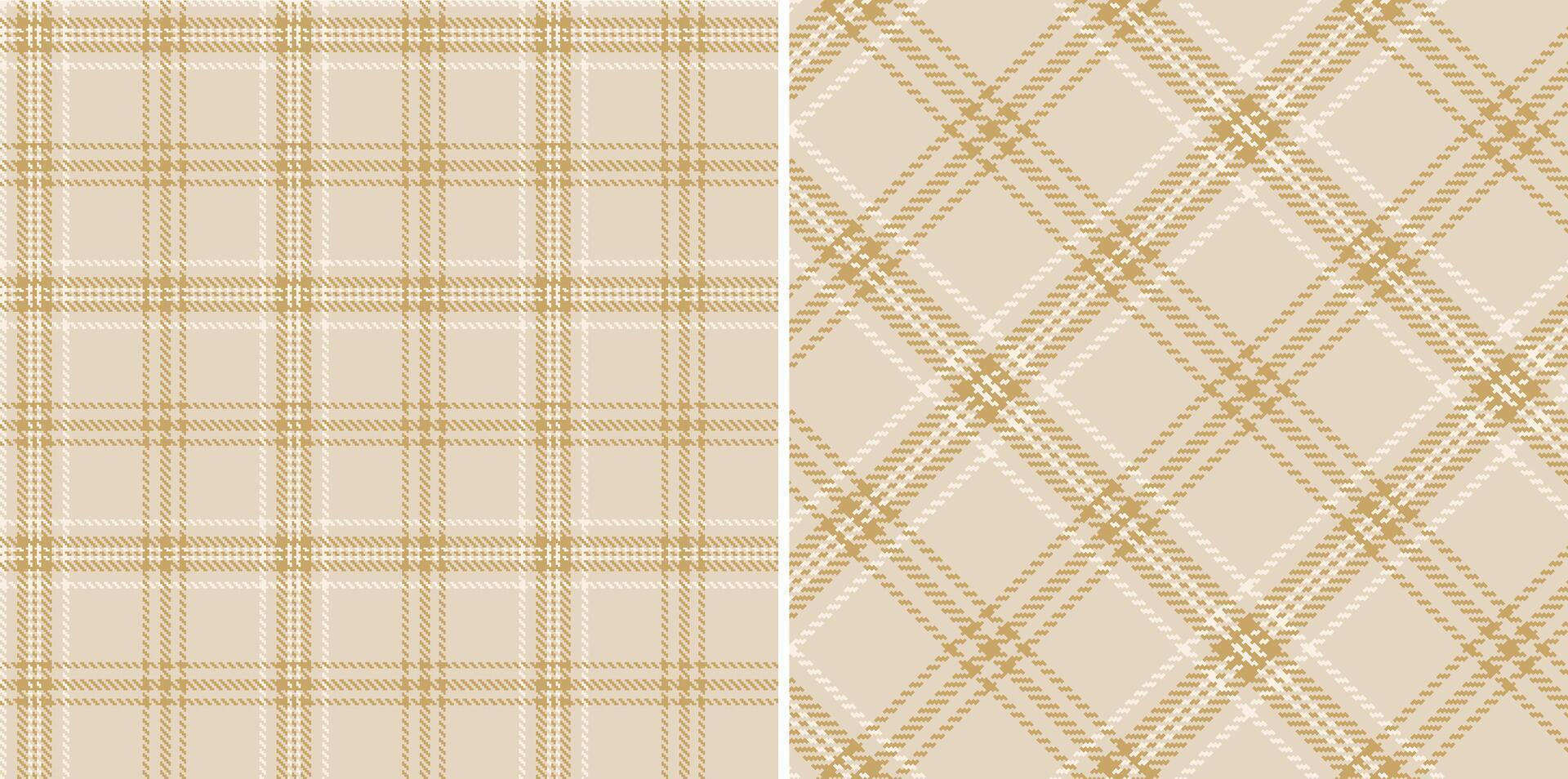 checkered pattern or plaid pattern in brown and white. Tartan, textured seamless twill for flannel shirts, duvet covers, other autumn winter textile mills. Format vector