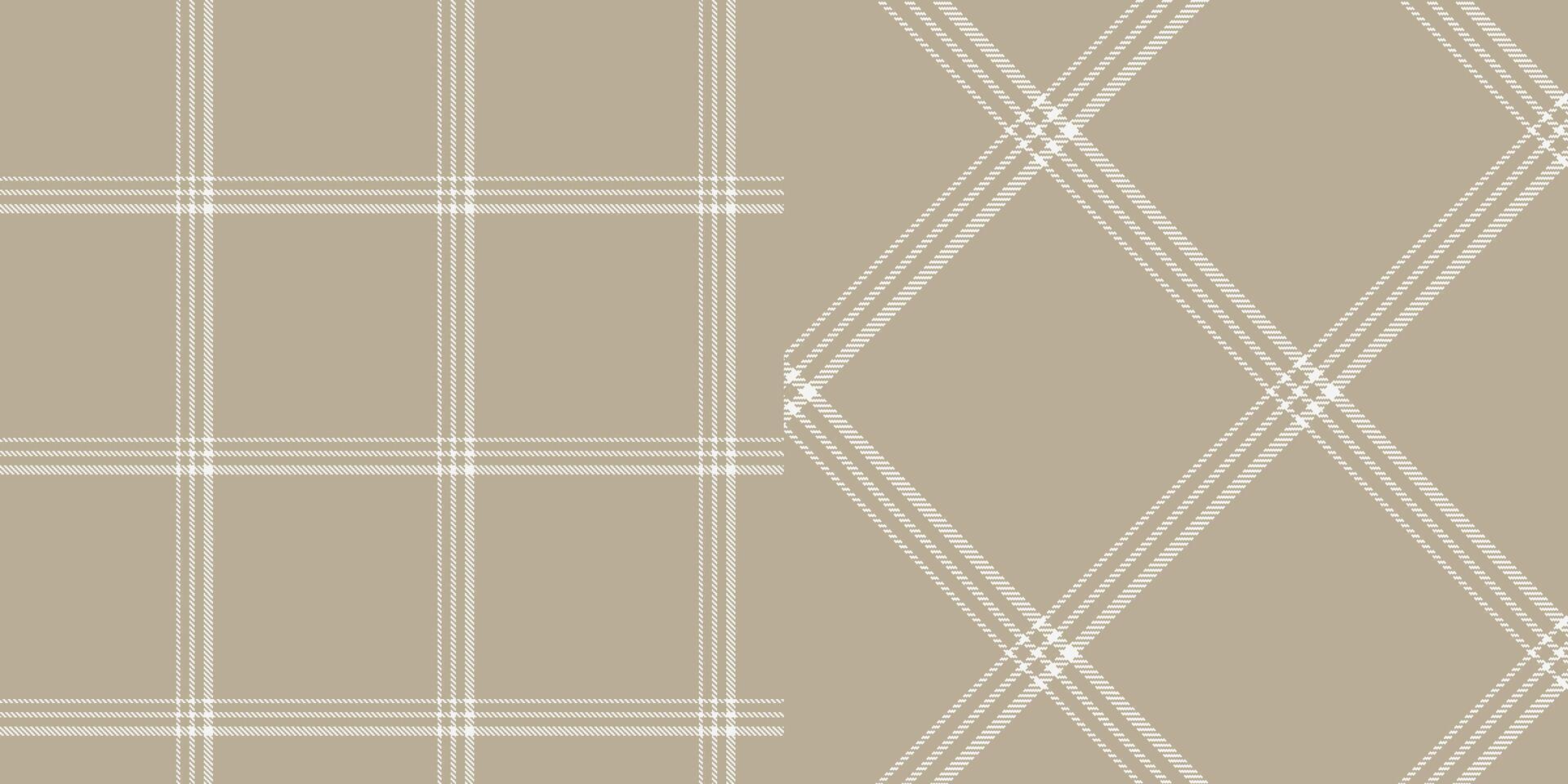 checkered pattern or plaid pattern in brown and white. Tartan, textured seamless twill for flannel shirts, duvet covers, other autumn winter textile mills. Format vector