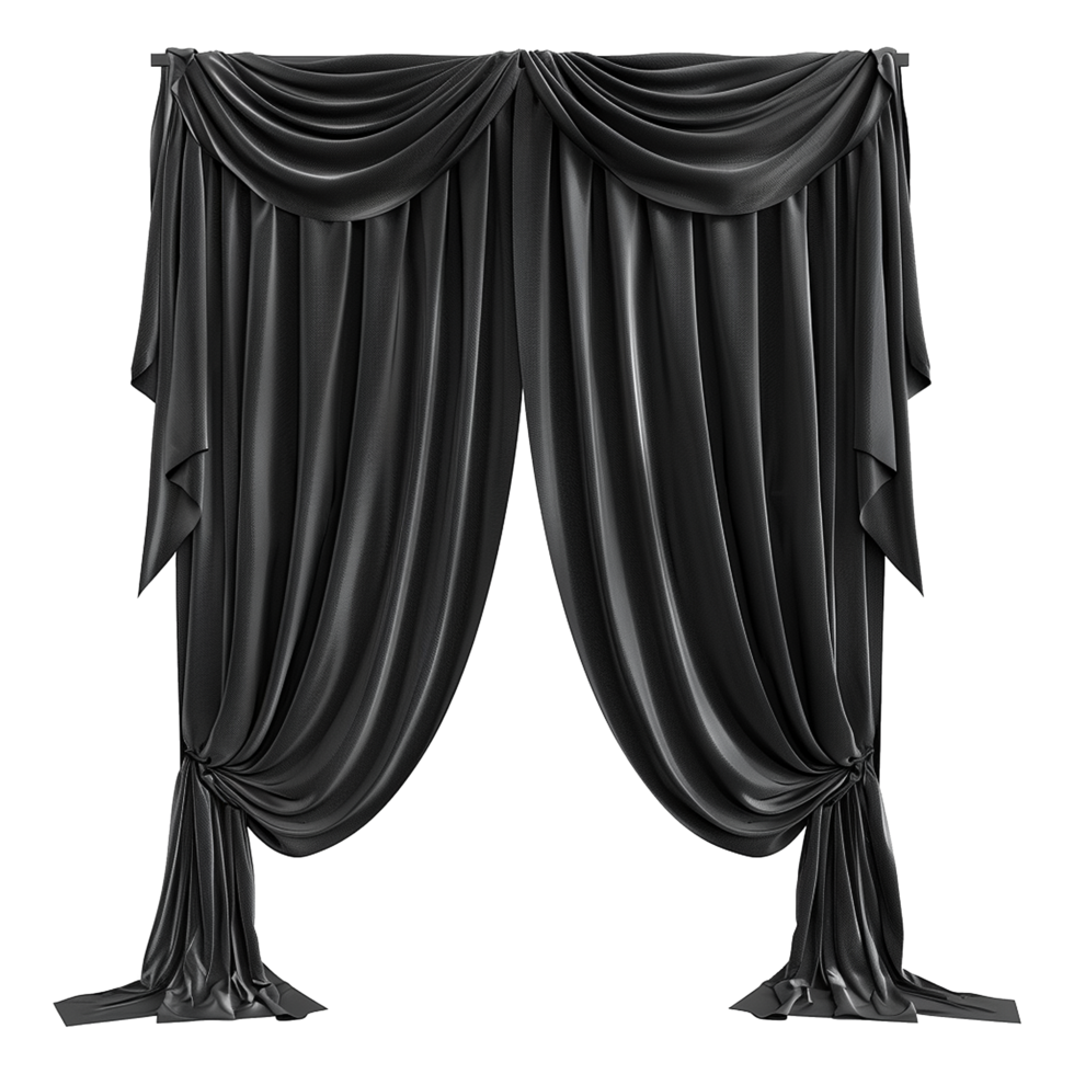Black Wall Curtains on Transparent background png