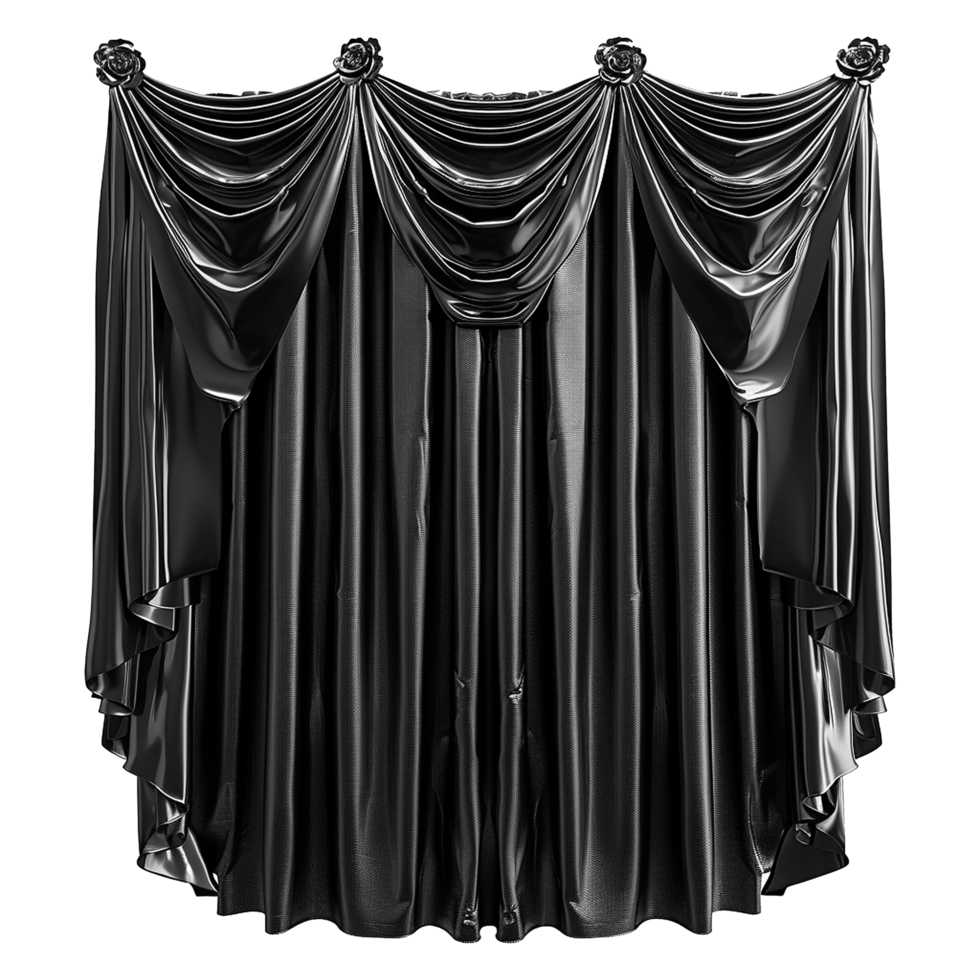Black Wall Curtains on Transparent background png