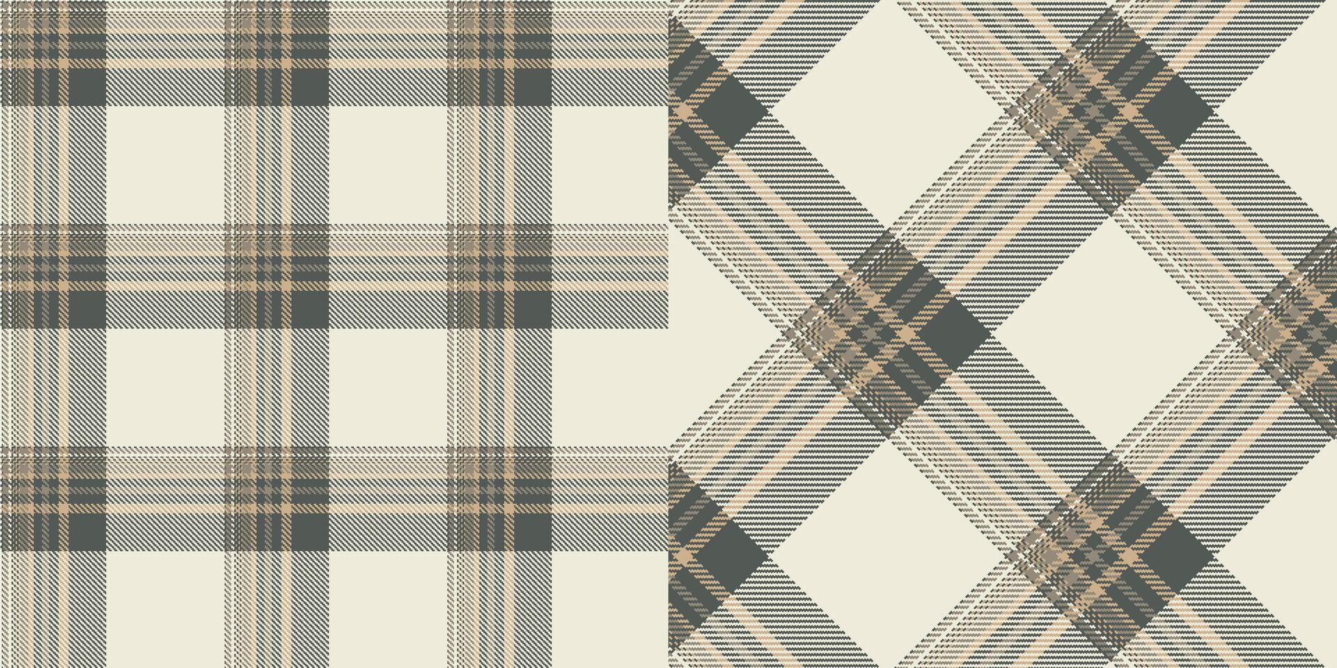 checkered pattern or plaid pattern in brown and white. Tartan, textured seamless twill for flannel shirts, duvet covers, other autumn winter textile mills. Format vector