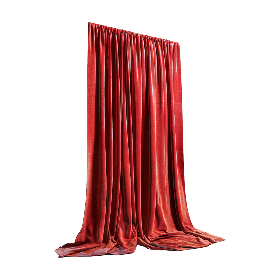 Red Wall Curtains on Transparent background png