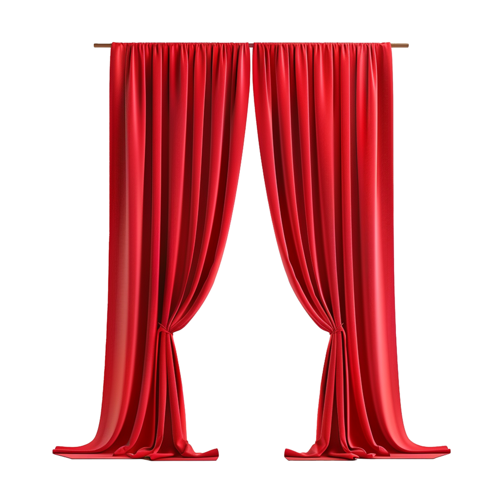 Red Wall Curtains on Transparent background png