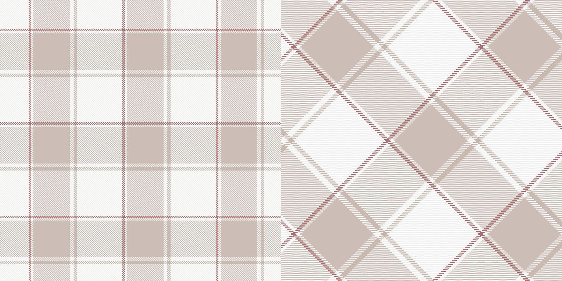 checkered pattern or plaid pattern in brown and white. Tartan, textured seamless twill for flannel shirts, duvet covers, other autumn winter textile mills. Format vector