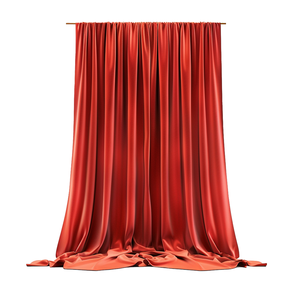 Red Wall Curtains on Transparent background png