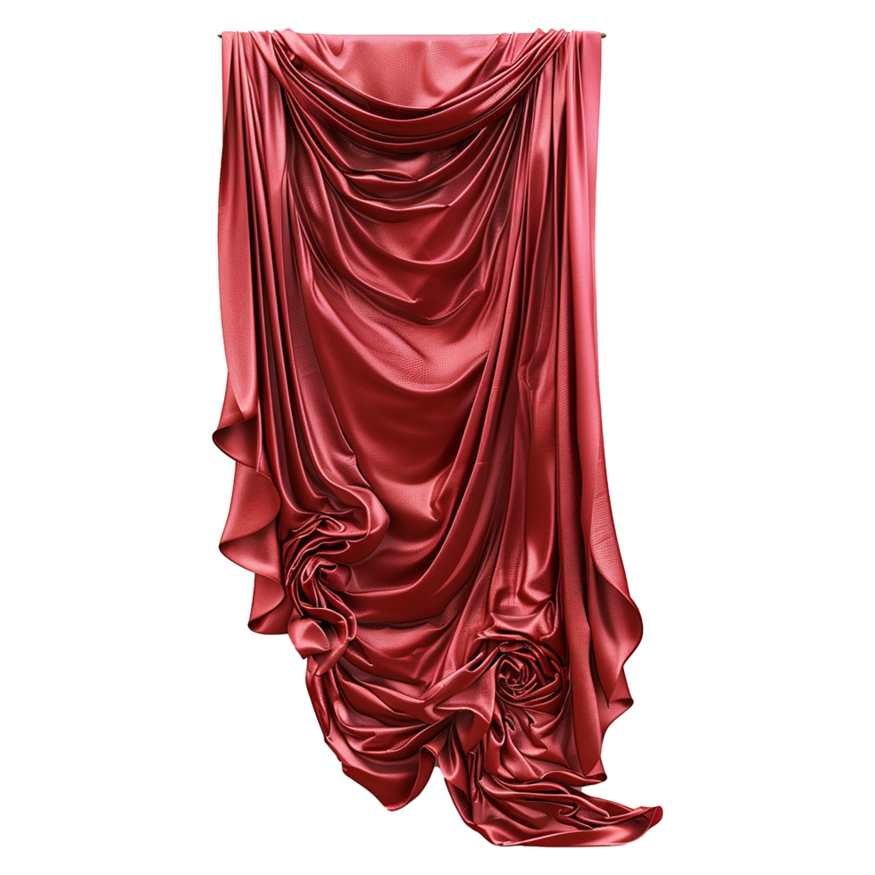 Red Wall Curtains on Transparent background png