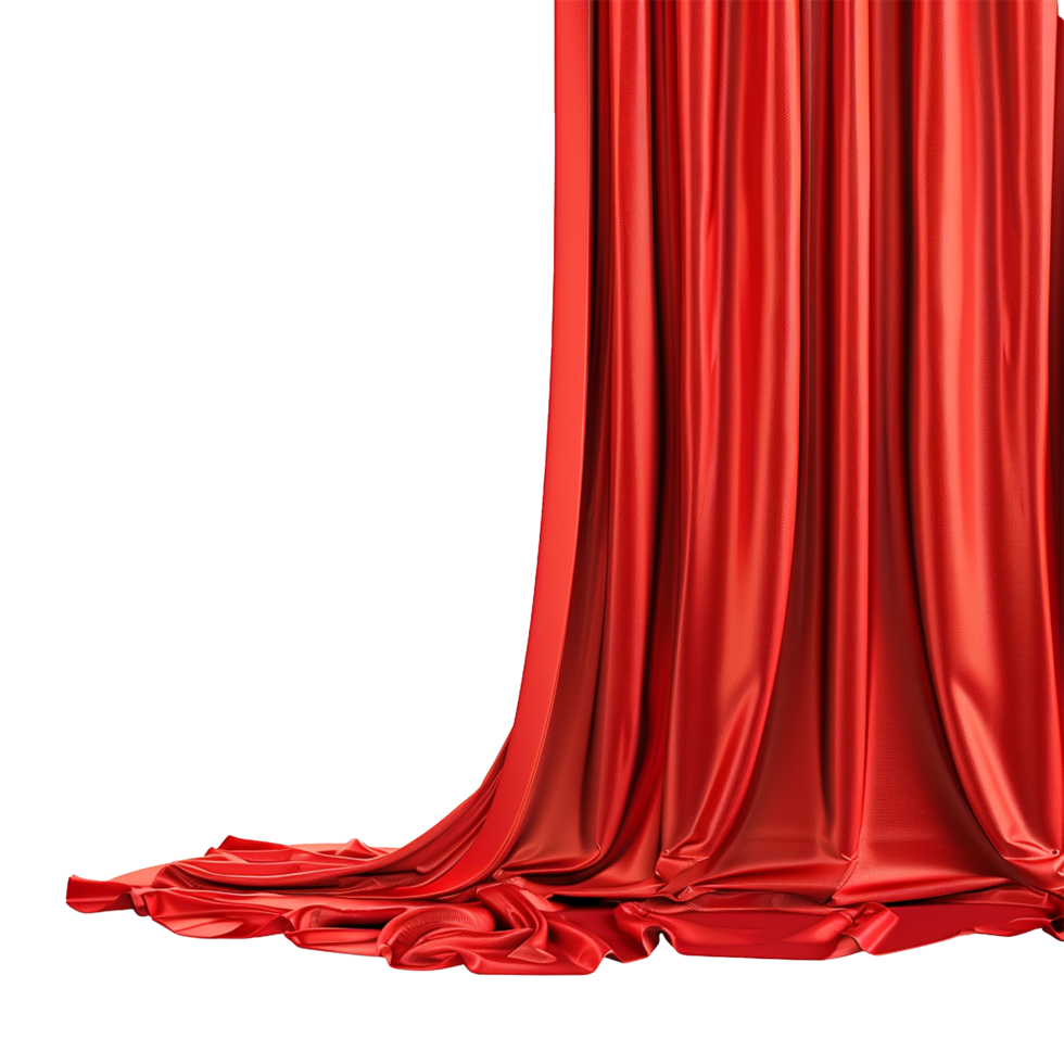 Red Wall Curtains on Transparent background png