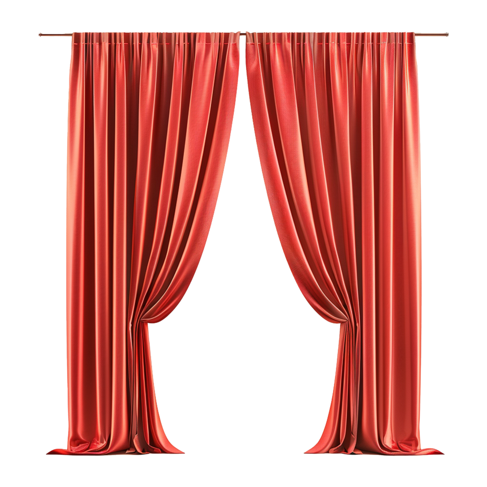 Red Wall Curtains on Transparent background png