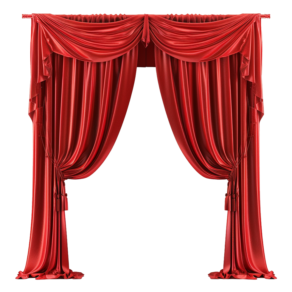 Red Wall Curtains on Transparent background png