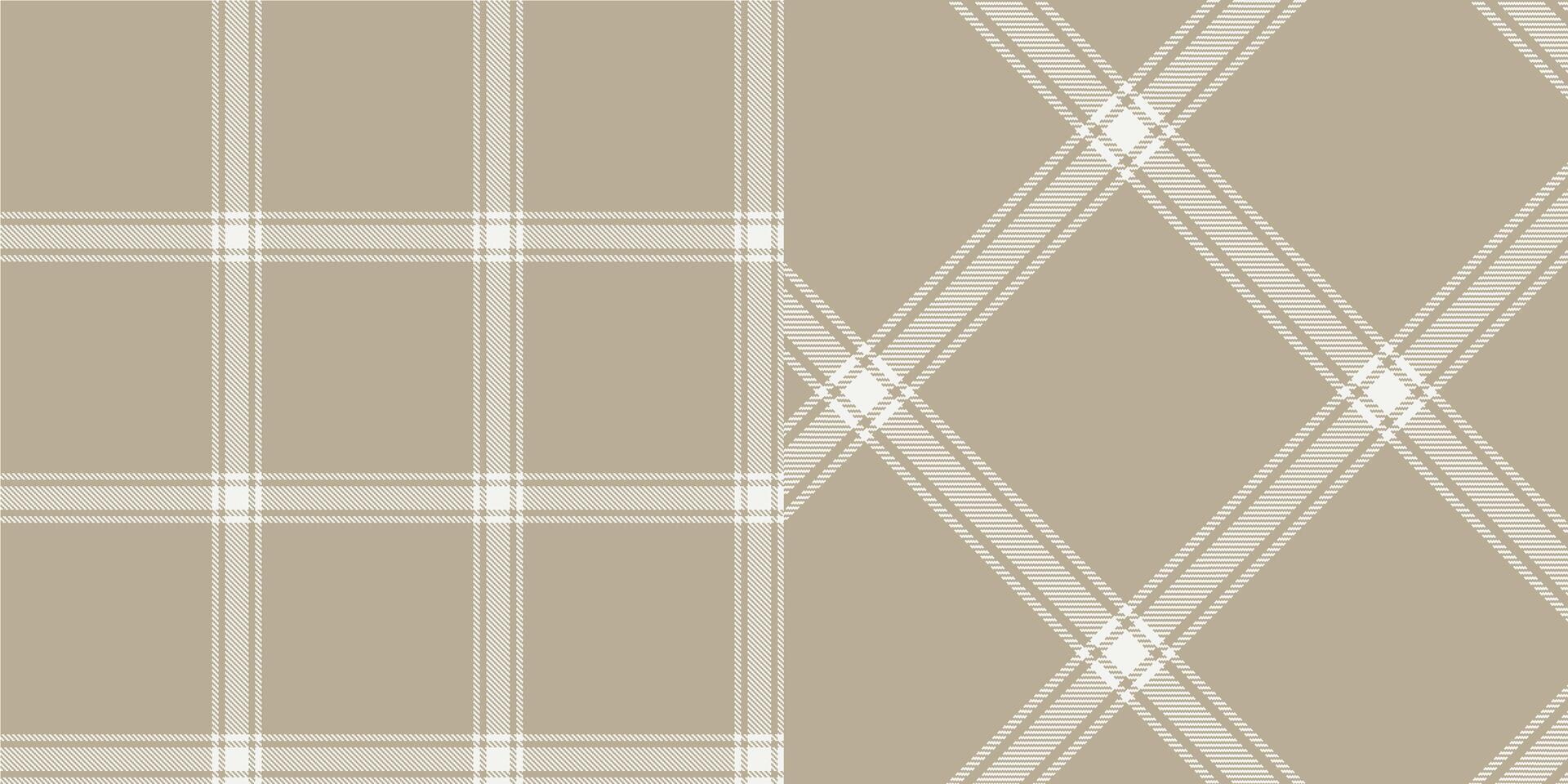 checkered pattern or plaid pattern in brown and white. Tartan, textured seamless twill for flannel shirts, duvet covers, other autumn winter textile mills. Format vector