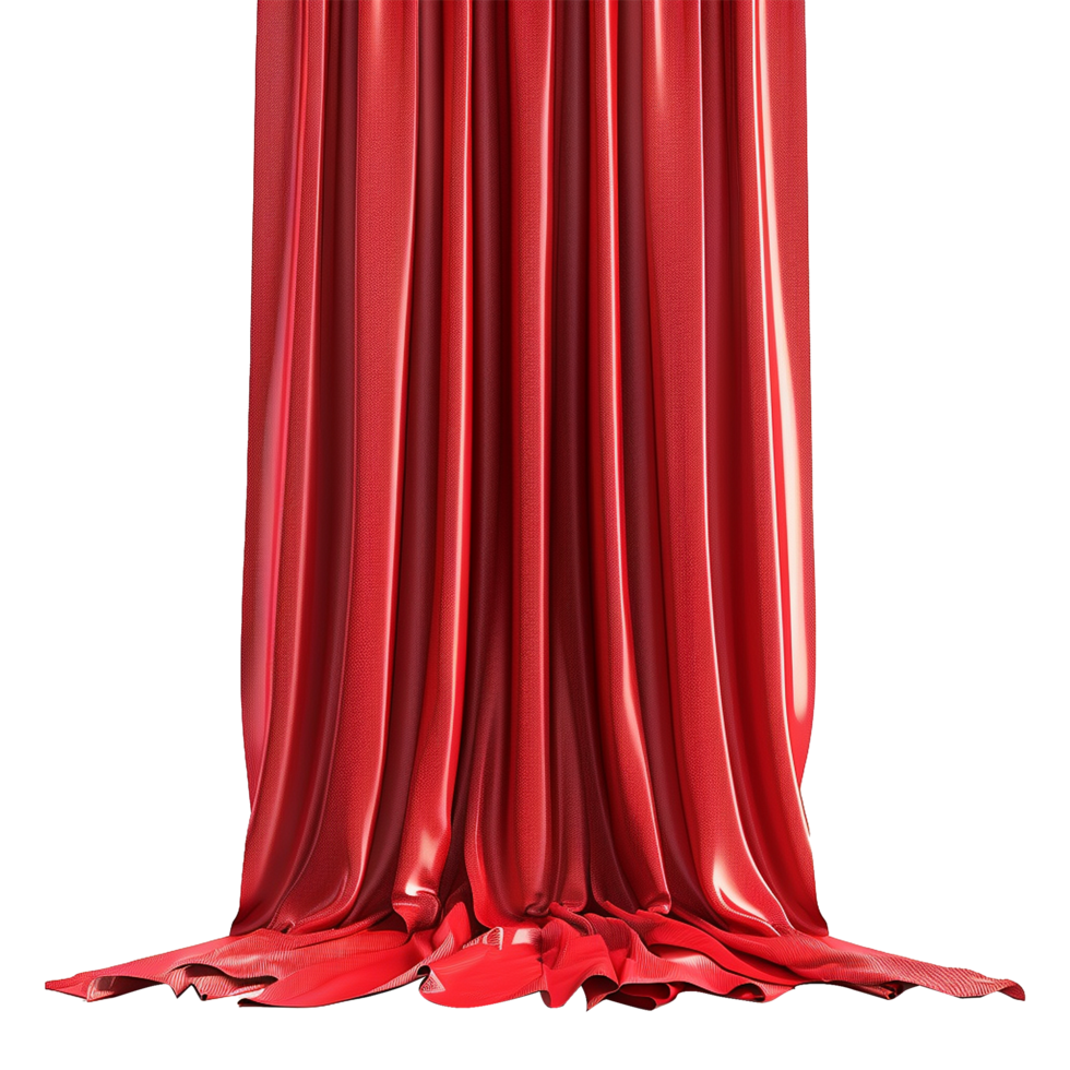 Red Wall Curtains on Transparent background png