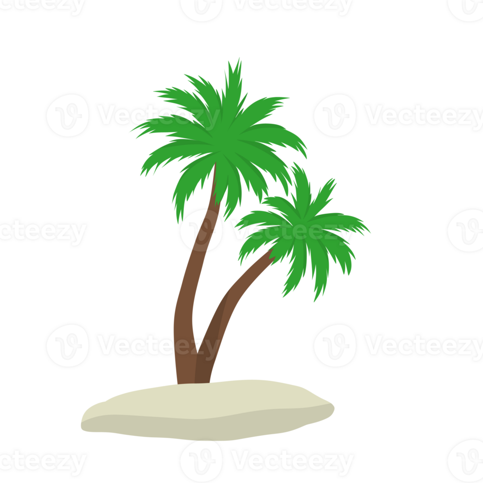 palm tree icon, cartoon style, isolated on transparent background png